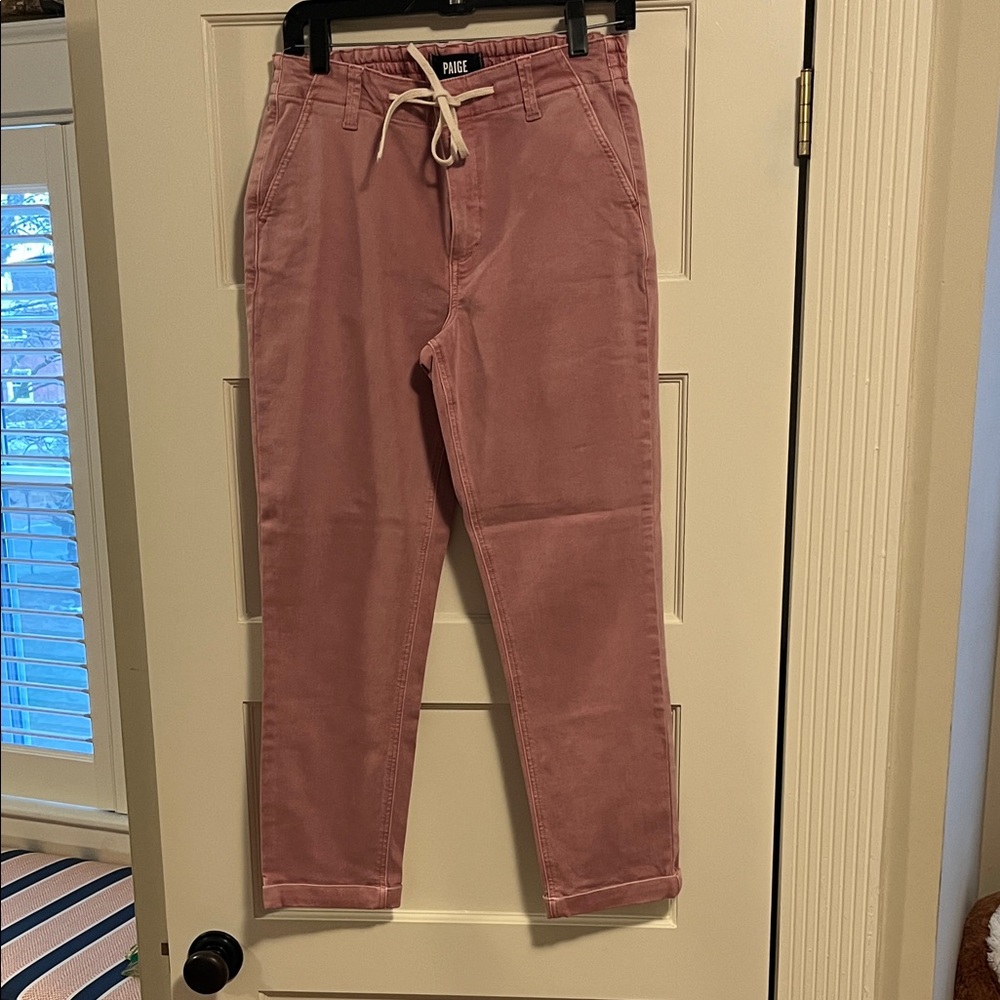 PAIGE Women's “Christy” Cropped Pants in Soft Pink